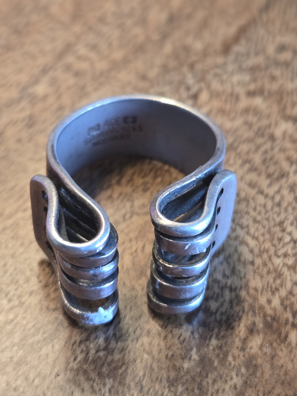 VINTAGE Anna Greta Eker Sterling Silver NORWAY Jester Ring - Picture 3 of 9